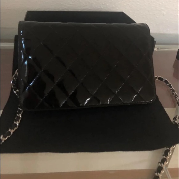 Chanel Black Patent Leather WOC Wallet on Chain - Picture 3 of 8